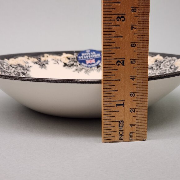 Set of 2  Cereal Bowls - Royal Stafford Skulls & Roses Halloween China Dishes - Picture 4 of 6